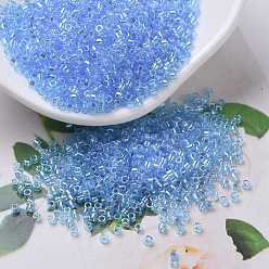 (DBS0176) Transparent Aqua AB MIYUKI Delica Beads Small, Cylinder, Japanese Seed Beads, 15/0, (DBS0176) Transparent Aqua AB, 1.1x1.3mm, Hole: 0.7mm, about 35000pcs/bag, 100g/bag