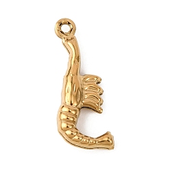 Креветка 304 подвески из нержавеющей стали, креветка, 18x7x3.5 мм, отверстие : 1 мм