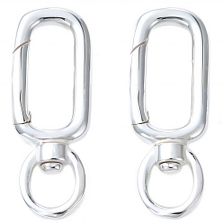 Oval 2 шт. 925 поворотные застежки из стерлингового серебра, серебряные, овальные, 21x7.5x3 мм, отверстие : 3x3.7 мм