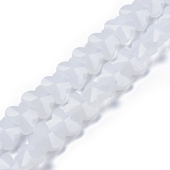 Гейнсборо Стеклянные бусины, имитация нефрита , бабочка, граненые, светло-серые, 8x10x5.5 мм, отверстие : 0.9 мм, около 55 шт / нитка, 15.47 дюйм (39.3 см)