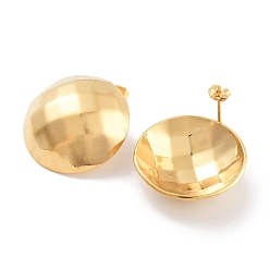 Золотой 304 серьги-гвоздики из нержавеющей стали для женщин, полукруглый, золотые, 28 мм