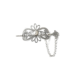 Античное Серебро Легированные Палочки для Волос, аксессуары для волос для женщин и девочек, с синтетическими бирюзовый, античное серебро, 90 мм