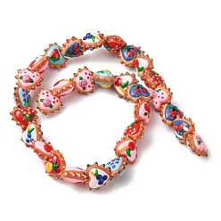 Mixed Shapes Бусины из стеклянной эмали, окрашенные методом запекания, бусины ручной работы, ухабистое сердце, разноцветные, разнообразные, 16x16.5x9.5 мм, отверстие : 1.2 мм