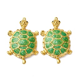 Зеленый 304 эмаль нержавеющей стали большие кулоны, очарование морской черепахи, вакуумное покрытие pvd, реальный 18 k позолоченный, зелёные, 57x35.5x8.5 мм, отверстие : 1.6 мм