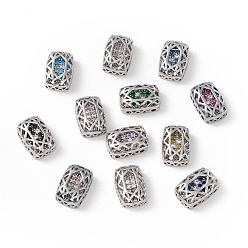 (52) Непрозрачная лаванда Многожильные звенья из экологически чистой латуни с микропаве из кубического циркония, стойки покрытие, без кадмия и без свинца, прямоугольные, платина, разноцветные, 12x8x5 мм, отверстие : 1.2 мм