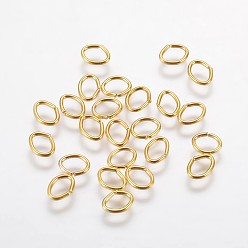 Echt 18 k vergoldet Eisen offenen Ringe springen, ellipsenförmige, echt 18 k vergoldet, 21 Messgerät, 5.5x4.3x0.7 mm, ca. 12000 Stk. / 500 g