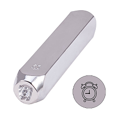 Iron Iron Metal Stamps, for Imprinting Metal, Plastic, Wood, Leather, Alarm Clock, 65.5x10mm