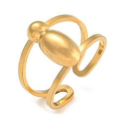 Letter I 304 перстень из нержавеющей стали, настоящее позолоченное кольцо-манжета 18k, Буква "i", внутренний диаметр: 18 мм, Письмо: 14~15x6.5~19 мм