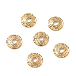 Echt 18 k vergoldet 304 Edelstahl Kornkappe, Runde, echt 18 k vergoldet, 6x1 mm, Bohrung: 1.6 mm