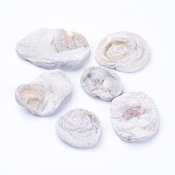 Dentelle Vieille Électrode des billes d'agate druzy naturelles, pas de trous / non percés, nuggets, vieille dentelle, 26~52x25~40x5~17mm
