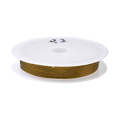 Золотой Нержавеющая сталь с нейлоновым покрытием, Проволока для тигра, круглые, для самостоятельного изготовления бисерных украшений, золотые, 0.3 мм, около 65.62 футов (20 м)/шт.