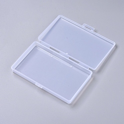 Clear Transparent Plastic Bead Containers, with Hinged Lids, for Beads and More, Rectangle, Clear, 15x9.5x2cm