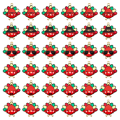 (52) Непрозрачная лаванда 36 шт. 6 стильные милые подвески из сплава с принтом, золотой свет, без кадмия, без никеля и без свинца, очарование индейки, разноцветные, 26x26x2 мм, отверстие : 2 мм, 6 шт / стиль