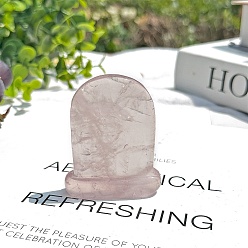 Розовый Кварц Статуэтки надгробия из натурального розового кварца, статуэтки для украшения домашнего рабочего стола, 65x50 мм