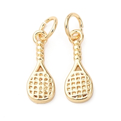 Настоящее золото 18K Латунные подвески, прелести ракетки, без кадмия и без свинца, стойки покрытие, долговечный, с целью перехода в кольце, реальный 18 k позолоченный, 14x5x1.5 мм, отверстие : 3.2 мм