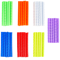 (52) Непрозрачная лаванда 70шт. 7 цвета, светоотражатели для велосипедных спиц из АБС-пластика, светоотражающие пленочные полоски для велосипедов, колонка, разноцветные, 75x5 мм, отверстие : 3x4 мм, 10 шт / цвет