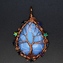 Опал Opalite подвески, слеза, 63x40x11 мм