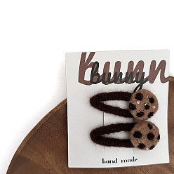 Кокосово-Коричневый Заколки для волос с тканевой защелкой, аксессуары для волос из шерстяного фетра для женщин и девочек, кокосового коричневый, 55~60 мм