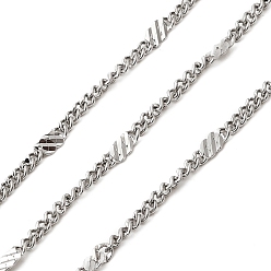 Нержавеющая Сталь Цвет 304 из нержавеющей стали обуздать цепи, пайки, с катушкой, цвет нержавеющей стали, 4.5x2x0.7 мм