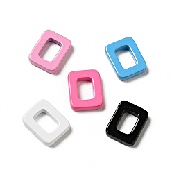 Mixed Color Spray Painted 201 Stainless Steel Linking Rings, Rectangle, Mixed Color, 9.5x7.5x2mm, Inner Diameter: 4x5.5mm