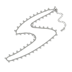 Платина Стойка покрытие латунь витая цепь шарик кисточка ожерелья для женщин, долговечный, без свинца и без кадмия, платина, 15.67x0.16 дюйм (39.8x0.4 см)