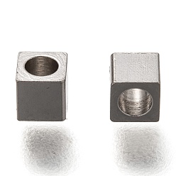 Нержавеющая Сталь Цвет Не тускнеет 304 бусины из нержавеющей стали, кубические, цвет нержавеющей стали, 3x3x3 мм, отверстие : 1.8 мм