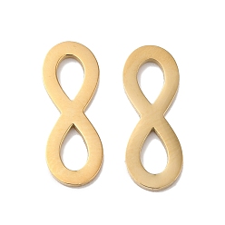 Настоящее золото 14K Ионное покрытие (ip) 304 подвески из нержавеющей стали, бесконечность, реальный 14 k позолоченный, 15x6x1 мм
