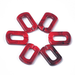 Red Acrylic Linking Rings, Quick Link Connectors, For Jewelry Chains Making, Imitation Gemstone Style, Oval, Red, 30.5x20x5mm, Hole: 17.5x8mm, about: 220pcs/500g