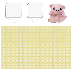 Прозрачный Квадратные акриловые двусторонние наклейки, с положением отрыва руки, для украшения подарков, прозрачные, 11x11.2x2 мм, 24шт / лист