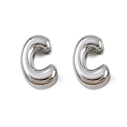 Letter C 304 прелести нержавеющей стали, буквы, буква С, 7.5x4.5x3.5 мм, отверстие : 1.8 мм