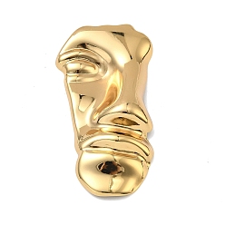 Золотой 304 из нержавеющей стали большие кулоны, абстрактные прелести лица, ионное покрытие (ip), долговечный, золотые, 79x41x11 мм, отверстие : 2 мм
