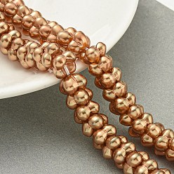 Перу Прозрачные брызги окрашенные стеклянные бусы пряди, цветок, Перу, 10x10x6.5 мм, отверстие : 1.2 мм, около 70 шт / нитка, 16.14'' (41 см)