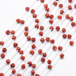 Red Jasper Natural Red Jasper Scattered Beads, Rose, 10x5~9mm, Hole: 1mm