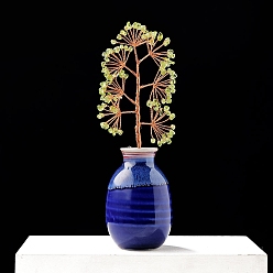 Перидот Натуральный перидот и керамические украшения, для домашнего офисного стола, счастливое дерево, 160~170 мм