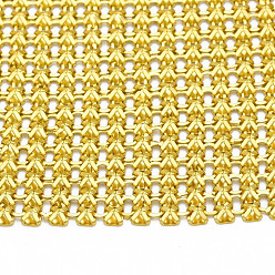 Light Gold Aluminum Beaded Trim Mesh Ribbon Roll, for DIY Jewelry Craft Making, Light Gold, 19-1/4~19-3/4 inch(490~500mm)