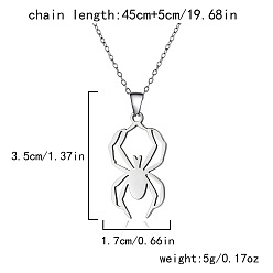 Spider Хэллоуин 304 подвески из нержавеющей стали с лазерной резкой, цвет нержавеющей стали, не тускнеет, паук, 17.72 дюйм (45 см), Кулон : 35x17 мм