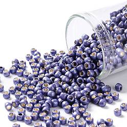(PF567F) PermaFinish Purple Metallic Matte Тохо 8/0 круглые бусины, японский бисер, (pf 567 f) перманентно-фиолетовый металлик матовый, 8/0, 3 мм, отверстие : 1 мм, Около 222 шт / 10 г