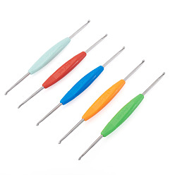 (52) Непрозрачная лаванда 5шт. 5 цветов крючки для вязания, с силиконовой ручкой, разноцветные, 165x13.5x10 мм, 1 шт / цвет