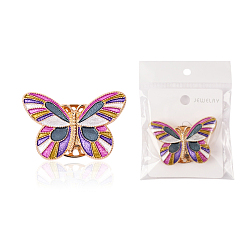 Бабочка Металлическая магнитная игольчатая булавка, магнитный держатель ловушки, Эмаль стиле, бабочка, 38x40 мм