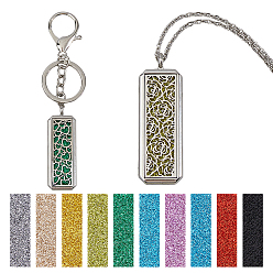 (52) Непрозрачная лаванда 1Ожерелья с подвеской в виде прямоугольного диффузора с подвеской в виде цветка из поликарбонатного сплава и нержавеющей стали, с 1брелками-диффузорами из нержавеющей стали и сплава и 1 набором парфюмерных подушечек, разноцветные, 27.36 дюйм (69.5 см)