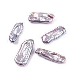 Лиловый Бусины из натурального жемчуга кеши в стиле барокко, пресноводного жемчуга, нет отверстий / незавершенного, самородки, сирень, 16~20x6~8.5x3~4 мм