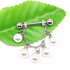 Круглые 316l хирургическая нержавеющая стальная скоба для соска, цвет нержавеющей стали, круглые, 14 мм, штифты : 1.6 мм