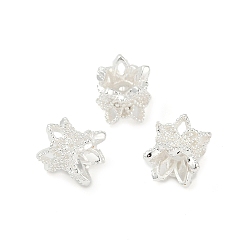 Серебро Латунные бусины, долговечный, стойки покрытие, цветок, серебряные, 6.5x6 мм, отверстие : 2.5 мм