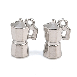 Stainless Steel Color 304 Stainless Steel Charms, Coffee Pot Charms, Stainless Steel Color, 13x8.5x5.5mm, Hole: 1.2mm
