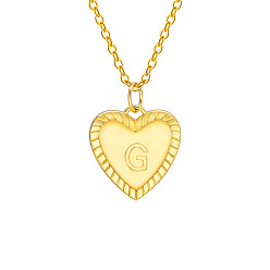 Letter G Золотистый тон латунный кабель цепочка буква сердце кулон ожерелья для женщин, Буква G, 15.75 дюйм (40 см)