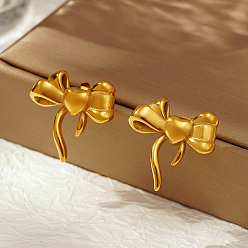 Настоящее золото 18K Стильные 304 серьги-гвоздики в форме бабочек из нержавеющей стали для повседневной носки, реальный 18 k позолоченный, 25.88x24.94 мм