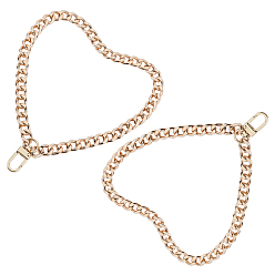 Light Gold Iron Handbag Cable Chain Tape, with Swivel Clasp, Bag Replacement Accessoris, Light Gold, 228mm
