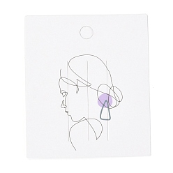 Human Pappe Haarclip-Grafikkarten, Rechteck mit Wort, Frauen Muster, 7.5x6.5x0.04 cm, ca. 100 Stk. / Beutel