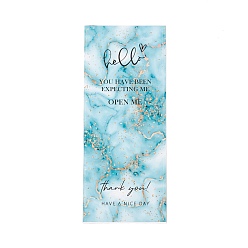 Темно-бирюзовый Спасибо стикер, бумажные самоклеющиеся наклейки, прямоугольник со словом ты меня ждал открой меня, темные бирюзовый, 15.5x6.3x0.01 см, 50 простыни / мешок