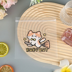 Cat Shape Печатные пакеты с застежкой-молнией для животных, прямоугольные, форма кошки, 16x15 см